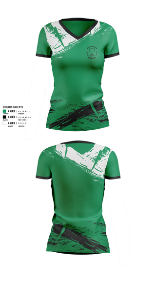 Womens Short Sleeve Vneck Shirt, Shamrocks, Women's Basketball, Teamtime, Team time, sublimation, custom sports apparel, team uniforms, spirit wear, spiritwear, sports uniforms, custom shirts, team store, custom team store, fundraiser sports, apparel fundraiser