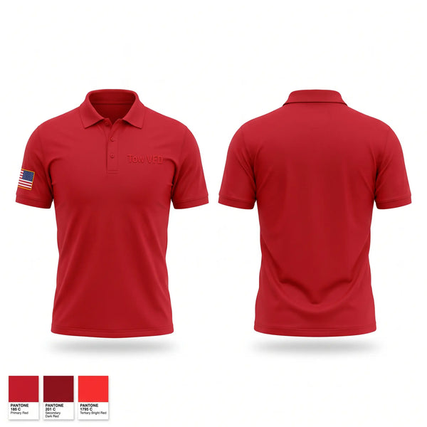 Short Sleeve Performance Polo, Tow VFD, Fire Department, Teamtime, Team time, sublimation, custom sports apparel, team uniforms, spirit wear, spiritwear, sports uniforms, custom shirts, team store, custom team store, fundraiser sports, apparel fundraiser