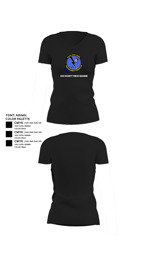 Womens Short Sleeve Vneck Shirt, 103d SECURITY FORCES SQUADRON, , Teamtime, Team time, sublimation, custom sports apparel, team uniforms, spirit wear, spiritwear, sports uniforms, custom shirts, team store, custom team store, fundraiser sports, apparel fundraiser