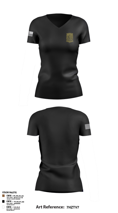 665th SMC 73329737 Women's Short Sleeve V-neck Shirt - 3