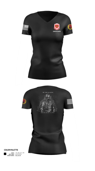 Womens Short Sleeve Vneck Shirt, 230th Engineering Vertical Construction Company, , Teamtime, Team time, sublimation, custom sports apparel, team uniforms, spirit wear, spiritwear, sports uniforms, custom shirts, team store, custom team store, fundraiser sports, apparel fundraiser