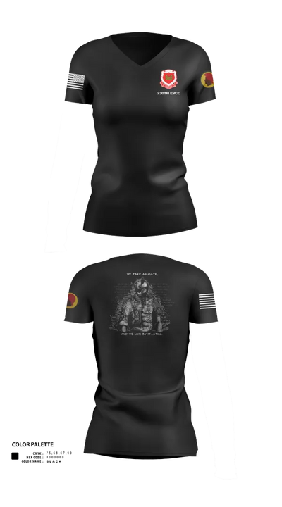 230th Engineering Vertical Construction Company 46652085 Women's Short Sleeve V-neck Shirt - 110