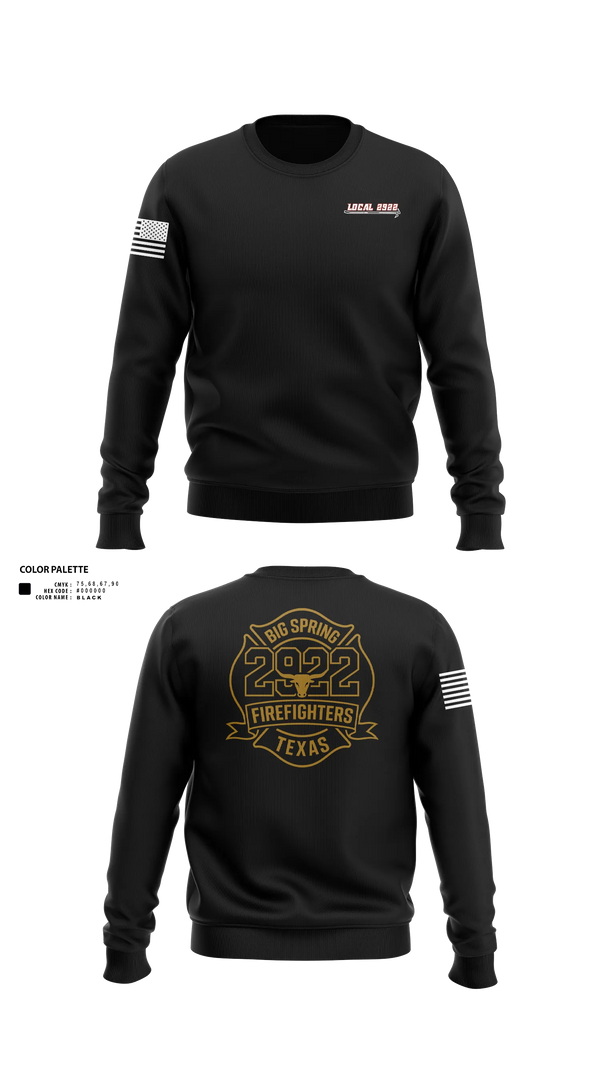 Crew Neck Sweatshirt, Local 2922, Fire Department, Teamtime, Team time, sublimation, custom sports apparel, team uniforms, spirit wear, spiritwear, sports uniforms, custom shirts, team store, custom team store, fundraiser sports, apparel fundraiser