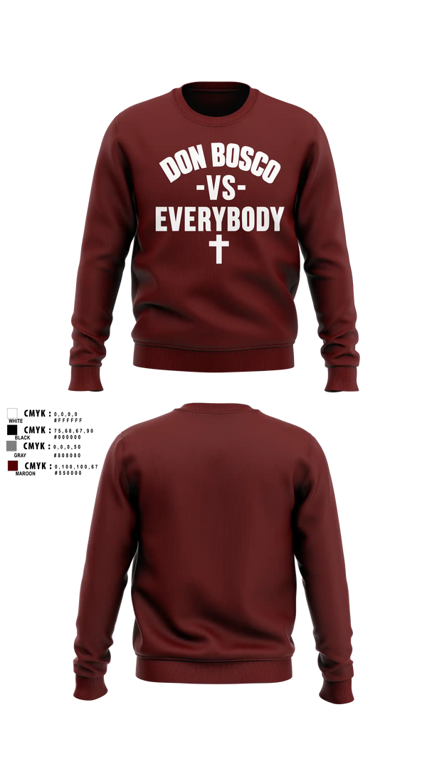 Crew Neck Sweatshirt, Don Bosco Wrestling 26-27, Wrestling, Teamtime, Team time, sublimation, custom sports apparel, team uniforms, spirit wear, spiritwear, sports uniforms, custom shirts, team store, custom team store, fundraiser sports, apparel fundraiser