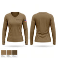 Quartermasters Women's Long Sleeve V-neck Shirt - 1