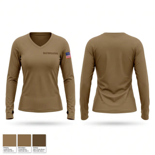Womens Long Sleeve Vneck Shirt, Quartermasters, Navy, Teamtime, Team time, sublimation, custom sports apparel, team uniforms, spirit wear, spiritwear, sports uniforms, custom shirts, team store, custom team store, fundraiser sports, apparel fundraiser