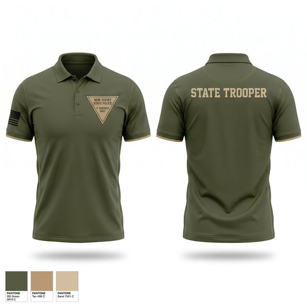 Short Sleeve Performance Polo, New Jersey State Police - IT Services Unit, Police, Teamtime, Team time, sublimation, custom sports apparel, team uniforms, spirit wear, spiritwear, sports uniforms, custom shirts, team store, custom team store, fundraiser sports, apparel fundraiser