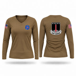 Womens Long Sleeve Vneck Shirt, 3MDTF, Army, Teamtime, Team time, sublimation, custom sports apparel, team uniforms, spirit wear, spiritwear, sports uniforms, custom shirts, team store, custom team store, fundraiser sports, apparel fundraiser