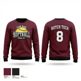 Crew Neck Sweatshirt, Hutch Tech Softball, Softball, Teamtime, Team time, sublimation, custom sports apparel, team uniforms, spirit wear, spiritwear, sports uniforms, custom shirts, team store, custom team store, fundraiser sports, apparel fundraiser