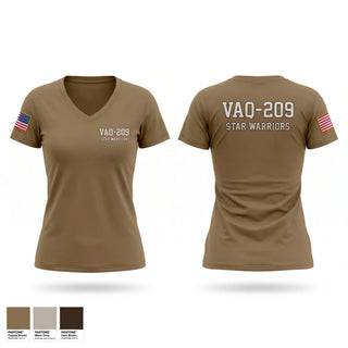 Womens Short Sleeve Vneck Shirt, VAQ-209, Navy, Teamtime, Team time, sublimation, custom sports apparel, team uniforms, spirit wear, spiritwear, sports uniforms, custom shirts, team store, custom team store, fundraiser sports, apparel fundraiser