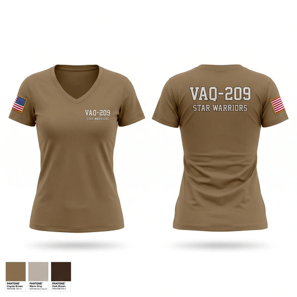 VAQ-209 Women's Short Sleeve V-neck Shirt - 1