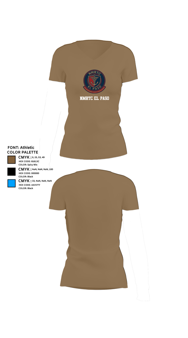 Womens Short Sleeve Vneck Shirt, NMRTC El Paso, , Teamtime, Team time, sublimation, custom sports apparel, team uniforms, spirit wear, spiritwear, sports uniforms, custom shirts, team store, custom team store, fundraiser sports, apparel fundraiser