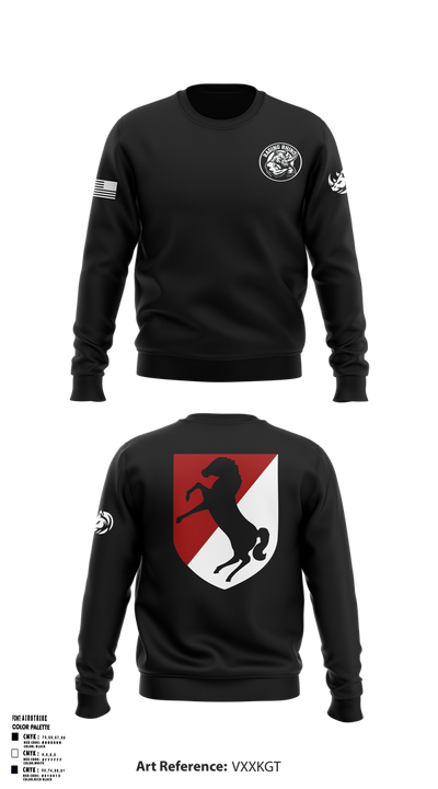 White Platoon Raging RhinosUs Army Crew Neck Sweatshirt - 1