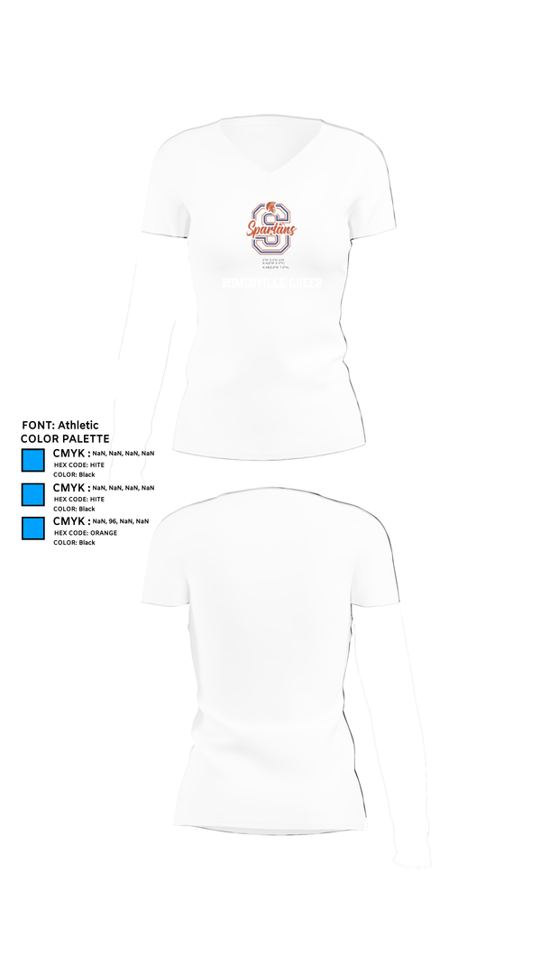 Womens Short Sleeve Vneck Shirt, Romeoville Cheer, Cheer, Teamtime, Team time, sublimation, custom sports apparel, team uniforms, spirit wear, spiritwear, sports uniforms, custom shirts, team store, custom team store, fundraiser sports, apparel fundraiser