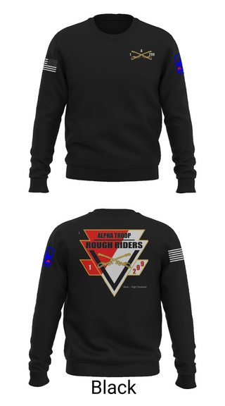 Crew Neck Sweatshirt, A Troop, 1st squadron-299th Calvary Regiment, , Teamtime, Team time, sublimation, custom sports apparel, team uniforms, spirit wear, spiritwear, sports uniforms, custom shirts, team store, custom team store, fundraiser sports, apparel fundraiser