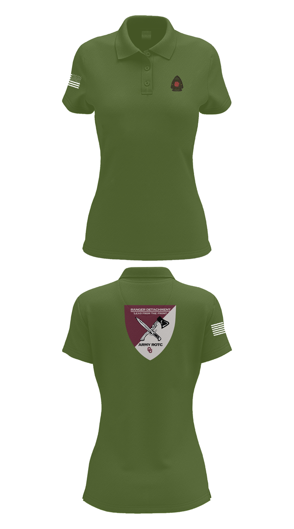 Womens Short Sleeve Performance Polo, FY 25-26 OU RC, Army, Teamtime, Team time, sublimation, custom sports apparel, team uniforms, spirit wear, spiritwear, sports uniforms, custom shirts, team store, custom team store, fundraiser sports, apparel fundraiser