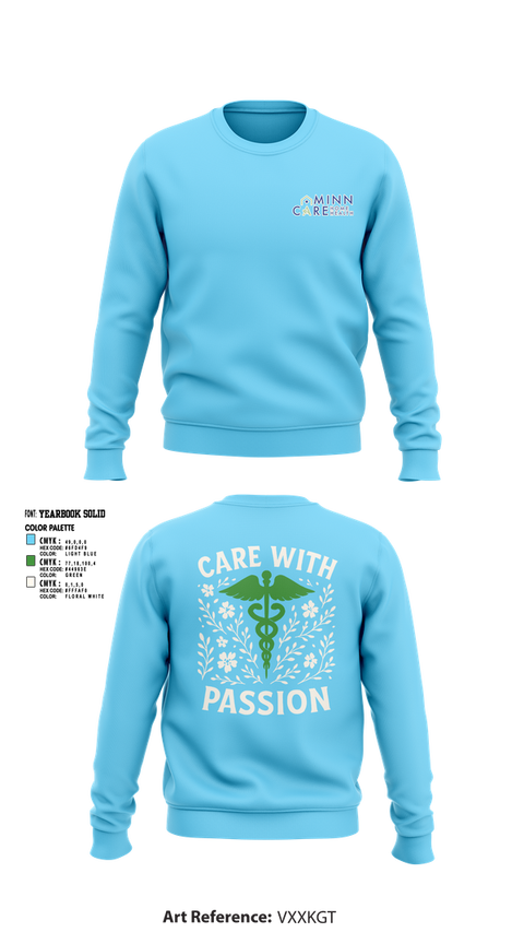 Crew Neck Sweatshirt, Minn Care Home Health, , Teamtime, Team time, sublimation, custom sports apparel, team uniforms, spirit wear, spiritwear, sports uniforms, custom shirts, team store, custom team store, fundraiser sports, apparel fundraiser