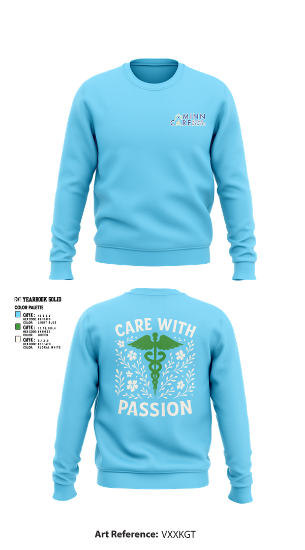 Crew Neck Sweatshirt, Minn Care Home Health, , Teamtime, Team time, sublimation, custom sports apparel, team uniforms, spirit wear, spiritwear, sports uniforms, custom shirts, team store, custom team store, fundraiser sports, apparel fundraiser