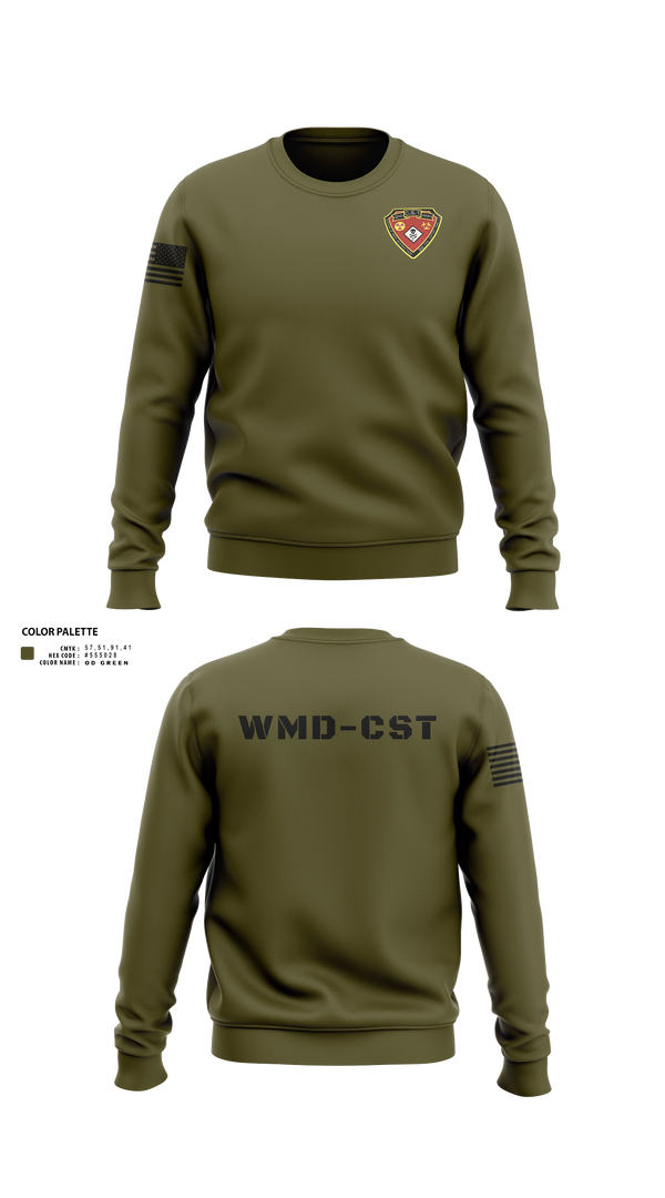 Crew Neck Sweatshirt, 2nd WMD CST, Army, Teamtime, Team time, sublimation, custom sports apparel, team uniforms, spirit wear, spiritwear, sports uniforms, custom shirts, team store, custom team store, fundraiser sports, apparel fundraiser