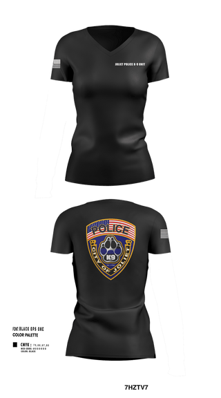 Womens Short Sleeve Vneck Shirt, Joliet Police K-9 Unit, Police, Teamtime, Team time, sublimation, custom sports apparel, team uniforms, spirit wear, spiritwear, sports uniforms, custom shirts, team store, custom team store, fundraiser sports, apparel fundraiser