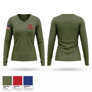 Womens Long Sleeve Vneck Shirt, P2 CONCEPTS, Police, Teamtime, Team time, sublimation, custom sports apparel, team uniforms, spirit wear, spiritwear, sports uniforms, custom shirts, team store, custom team store, fundraiser sports, apparel fundraiser