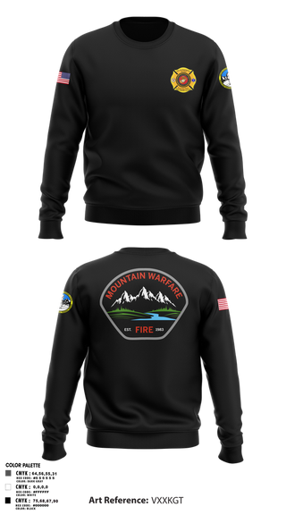 Crew Neck Sweatshirt, Marine Corps Mountain Warfare Training Center Fire Department, , Teamtime, Team time, sublimation, custom sports apparel, team uniforms, spirit wear, spiritwear, sports uniforms, custom shirts, team store, custom team store, fundraiser sports, apparel fundraiser