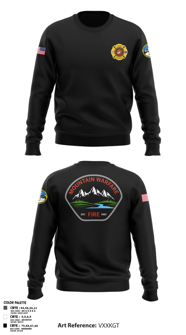 Crew Neck Sweatshirt, Marine Corps Mountain Warfare Training Center Fire Department, , Teamtime, Team time, sublimation, custom sports apparel, team uniforms, spirit wear, spiritwear, sports uniforms, custom shirts, team store, custom team store, fundraiser sports, apparel fundraiser