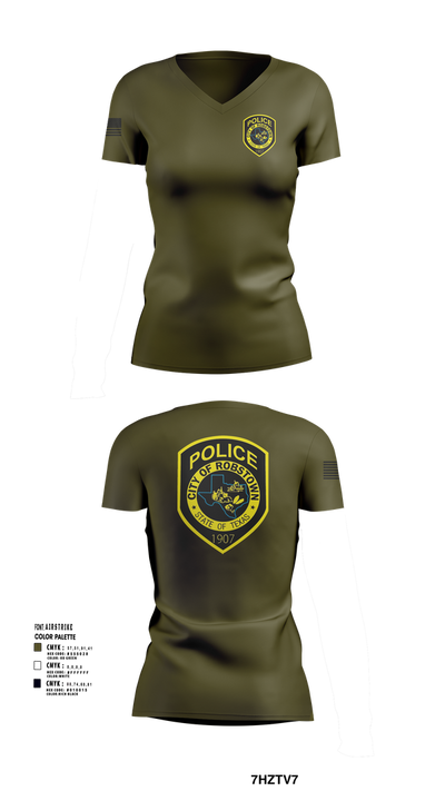 Robstown police department 66460807 Women's Short Sleeve V-neck Shirt - 2