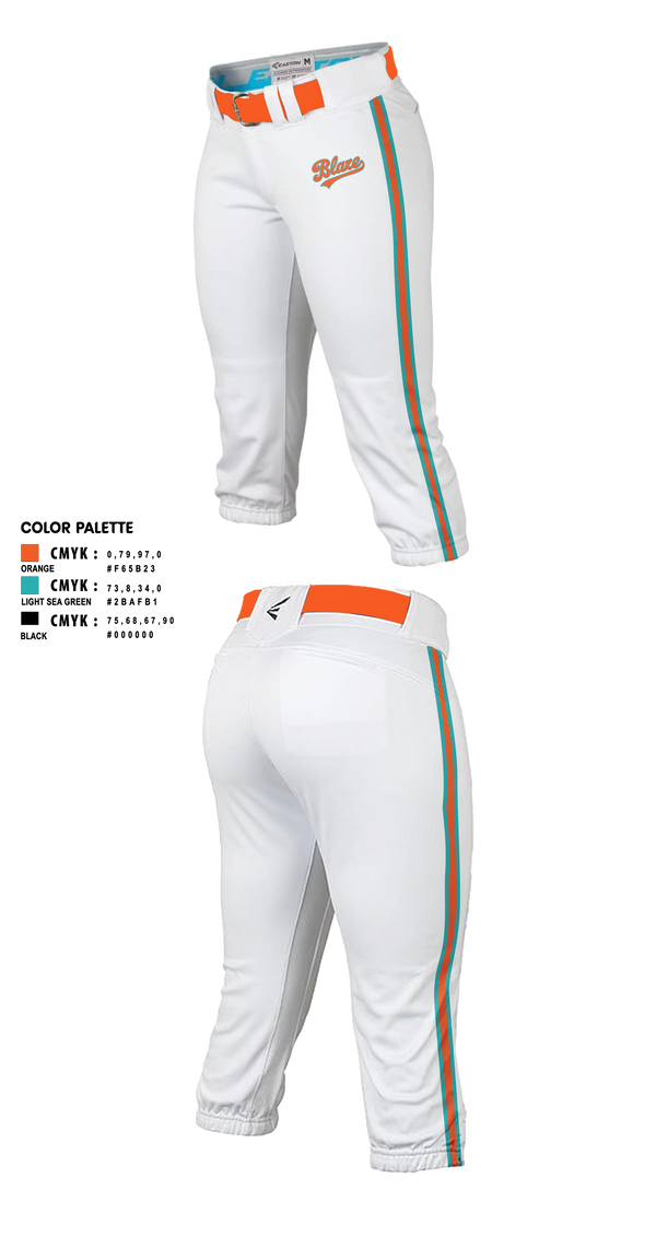 Softball Pants, Blaze, Softball, Teamtime, Team time, sublimation, custom sports apparel, team uniforms, spirit wear, spiritwear, sports uniforms, custom shirts, team store, custom team store, fundraiser sports, apparel fundraiser