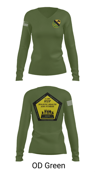 Womens Long Sleeve Vneck Shirt, 1st Cav 3CR, , Teamtime, Team time, sublimation, custom sports apparel, team uniforms, spirit wear, spiritwear, sports uniforms, custom shirts, team store, custom team store, fundraiser sports, apparel fundraiser