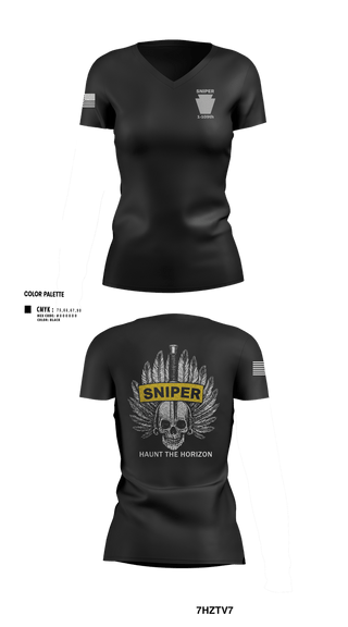 Womens Short Sleeve Vneck Shirt, Snipers 1-109Snipers 1-109, National Guard, Teamtime, Team time, sublimation, custom sports apparel, team uniforms, spirit wear, spiritwear, sports uniforms, custom shirts, team store, custom team store, fundraiser sports, apparel fundraiser