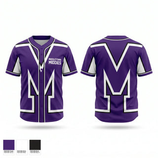 Full Button Baseball Jersey, Middletown Middies, Baseball, Teamtime, Team time, sublimation, custom sports apparel, team uniforms, spirit wear, spiritwear, sports uniforms, custom shirts, team store, custom team store, fundraiser sports, apparel fundraiser