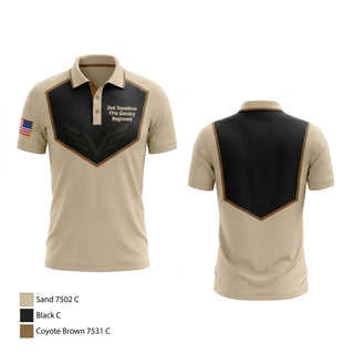Short Sleeve Performance Polo, 2nd Squadron 17th Cavalry Regiment, Army, Teamtime, Team time, sublimation, custom sports apparel, team uniforms, spirit wear, spiritwear, sports uniforms, custom shirts, team store, custom team store, fundraiser sports, apparel fundraiser