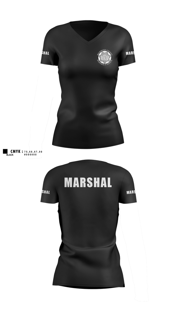 Womens Short Sleeve Vneck Shirt, Richmond County Marshal's Office, Police, Teamtime, Team time, sublimation, custom sports apparel, team uniforms, spirit wear, spiritwear, sports uniforms, custom shirts, team store, custom team store, fundraiser sports, apparel fundraiser