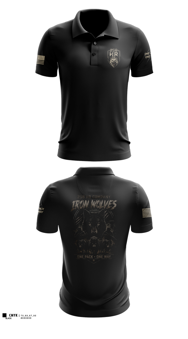 Short Sleeve Performance Polo, 258th HR CO, Army, Teamtime, Team time, sublimation, custom sports apparel, team uniforms, spirit wear, spiritwear, sports uniforms, custom shirts, team store, custom team store, fundraiser sports, apparel fundraiser