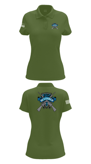 Womens Short Sleeve Performance Polo, Blueshed Gun Shop, , Teamtime, Team time, sublimation, custom sports apparel, team uniforms, spirit wear, spiritwear, sports uniforms, custom shirts, team store, custom team store, fundraiser sports, apparel fundraiser