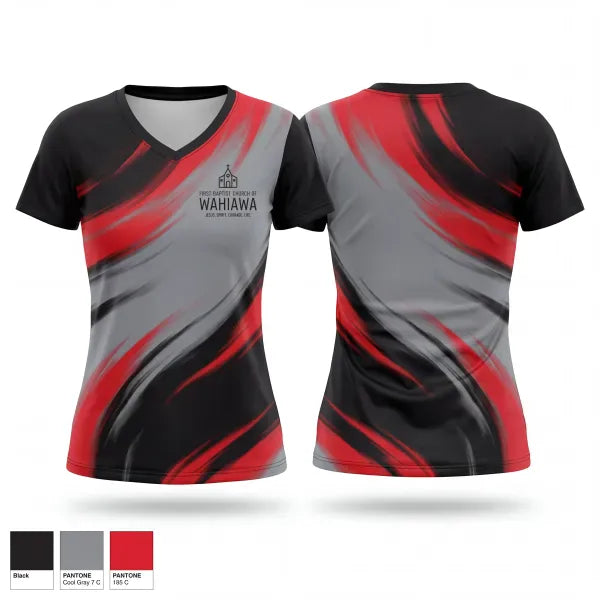 Womens Short Sleeve Vneck Shirt, FBCW, Army, Teamtime, Team time, sublimation, custom sports apparel, team uniforms, spirit wear, spiritwear, sports uniforms, custom shirts, team store, custom team store, fundraiser sports, apparel fundraiser