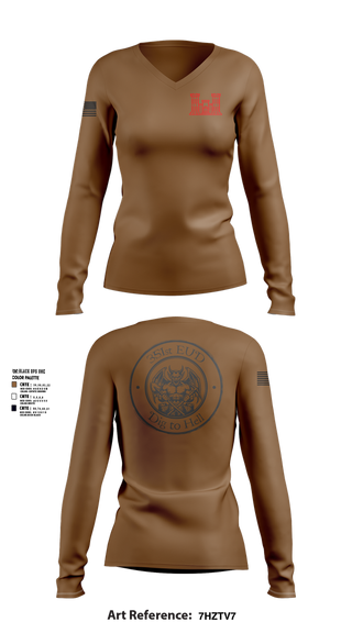 Womens Long Sleeve Vneck Shirt, 351st EUD, , Teamtime, Team time, sublimation, custom sports apparel, team uniforms, spirit wear, spiritwear, sports uniforms, custom shirts, team store, custom team store, fundraiser sports, apparel fundraiser