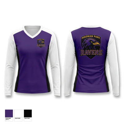 Hindman Park Ravens Women's Long Sleeve V-neck Shirt - 1