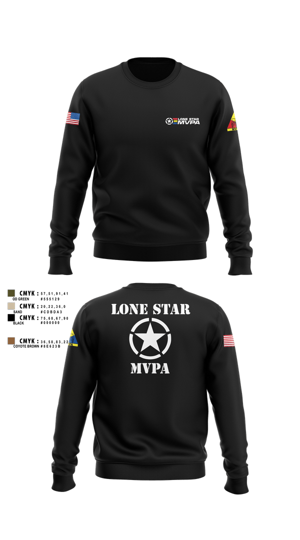 Crew Neck Sweatshirt, Lone Star MVPA, , Teamtime, Team time, sublimation, custom sports apparel, team uniforms, spirit wear, spiritwear, sports uniforms, custom shirts, team store, custom team store, fundraiser sports, apparel fundraiser