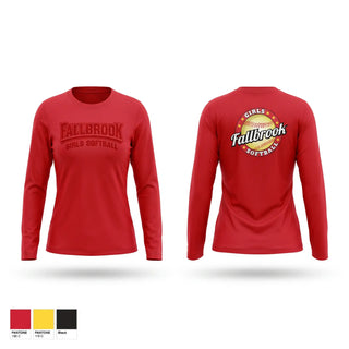 Long Sleeve Performance Shirt, Fallbrook girls softball, Softball, Teamtime, Team time, sublimation, custom sports apparel, team uniforms, spirit wear, spiritwear, sports uniforms, custom shirts, team store, custom team store, fundraiser sports, apparel fundraiser