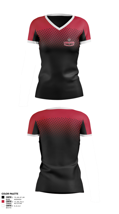 Womens Short Sleeve Vneck Shirt, Lancaster Cheerleading, Cheer, Teamtime, Team time, sublimation, custom sports apparel, team uniforms, spirit wear, spiritwear, sports uniforms, custom shirts, team store, custom team store, fundraiser sports, apparel fundraiser