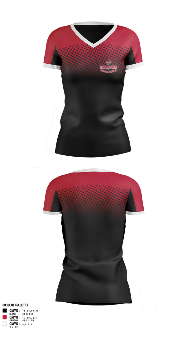 Womens Short Sleeve Vneck Shirt, Lancaster Cheerleading, Cheer, Teamtime, Team time, sublimation, custom sports apparel, team uniforms, spirit wear, spiritwear, sports uniforms, custom shirts, team store, custom team store, fundraiser sports, apparel fundraiser