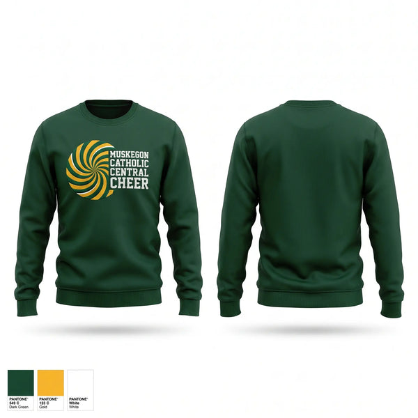 Crew Neck Sweatshirt, Muskegon Catholic Central Cheer, Cheer, Teamtime, Team time, sublimation, custom sports apparel, team uniforms, spirit wear, spiritwear, sports uniforms, custom shirts, team store, custom team store, fundraiser sports, apparel fundraiser