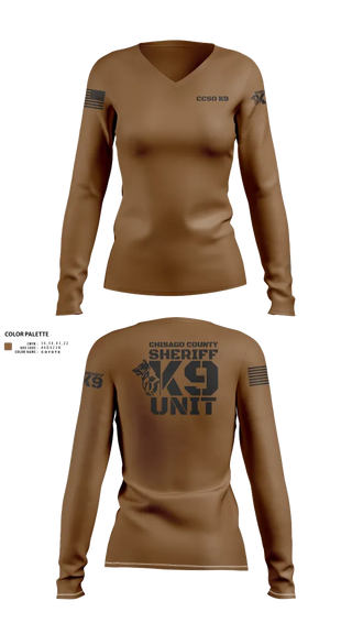 Womens Long Sleeve Vneck Shirt, Chisago County K9 Unit, , Teamtime, Team time, sublimation, custom sports apparel, team uniforms, spirit wear, spiritwear, sports uniforms, custom shirts, team store, custom team store, fundraiser sports, apparel fundraiser