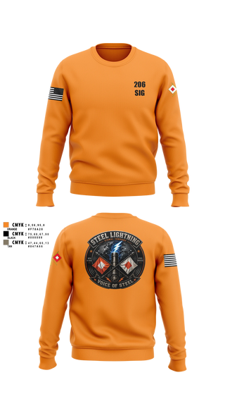 Crew Neck Sweatshirt, 206 Steel Lightning, Army, Teamtime, Team time, sublimation, custom sports apparel, team uniforms, spirit wear, spiritwear, sports uniforms, custom shirts, team store, custom team store, fundraiser sports, apparel fundraiser