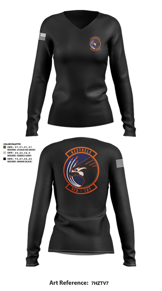 Womens Long Sleeve Vneck Shirt, Kestrels, Navy, Teamtime, Team time, sublimation, custom sports apparel, team uniforms, spirit wear, spiritwear, sports uniforms, custom shirts, team store, custom team store, fundraiser sports, apparel fundraiser