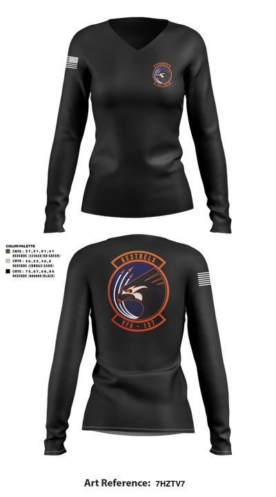 Kestrels 56714032 Women's Long Sleeve V-neck Shirt - 3