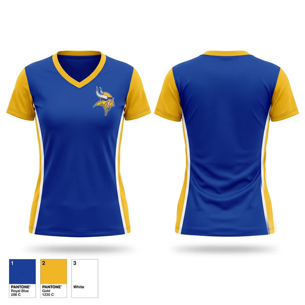 Womens Short Sleeve Vneck Shirt, Hayfield Vikings, Track & Field, Teamtime, Team time, sublimation, custom sports apparel, team uniforms, spirit wear, spiritwear, sports uniforms, custom shirts, team store, custom team store, fundraiser sports, apparel fundraiser