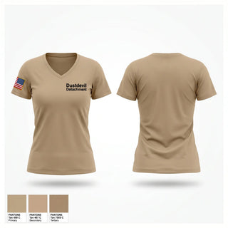 Womens Short Sleeve Vneck Shirt, Dustdevil Detachment, Army, Teamtime, Team time, sublimation, custom sports apparel, team uniforms, spirit wear, spiritwear, sports uniforms, custom shirts, team store, custom team store, fundraiser sports, apparel fundraiser